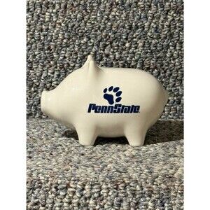 Vintage Penn State Pfaltzgraff Authentic White Piggy Bank Nittany Lions Rare